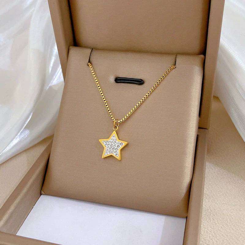 Titanium Steel Fivepointed Star Minimalist Electroplated Necklace Unisex Accessories - Image 5