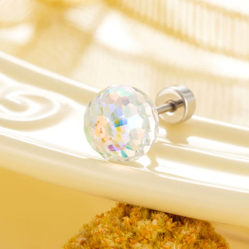 Titanium Steel Geometric Crystal Screw Ear Nail - Image 6