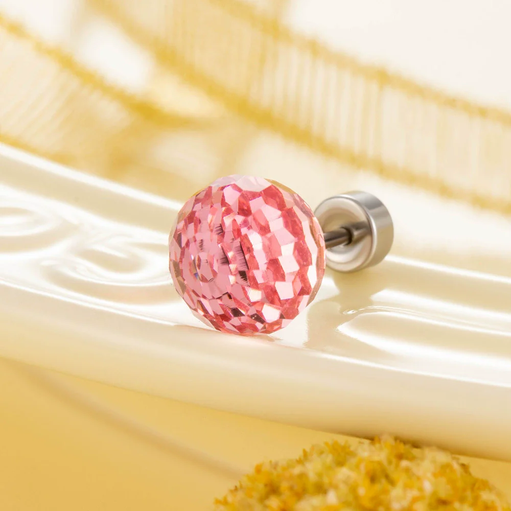 Titanium Steel Geometric Crystal Screw Ear Nail - Image 8