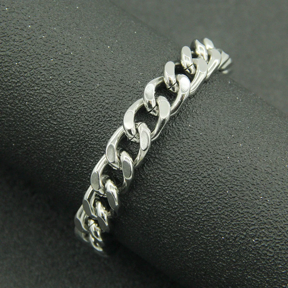 Titanium Steel Geometric Cuban Chain Bracelet For Men Street Punk Motorcycle Style - Image 2