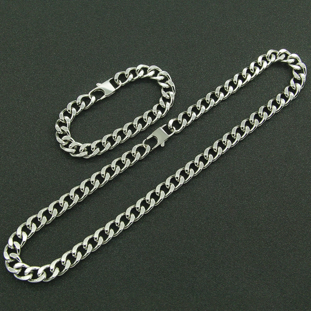 Titanium Steel Geometric Cuban Chain Bracelet For Men Street Punk Motorcycle Style - Image 4