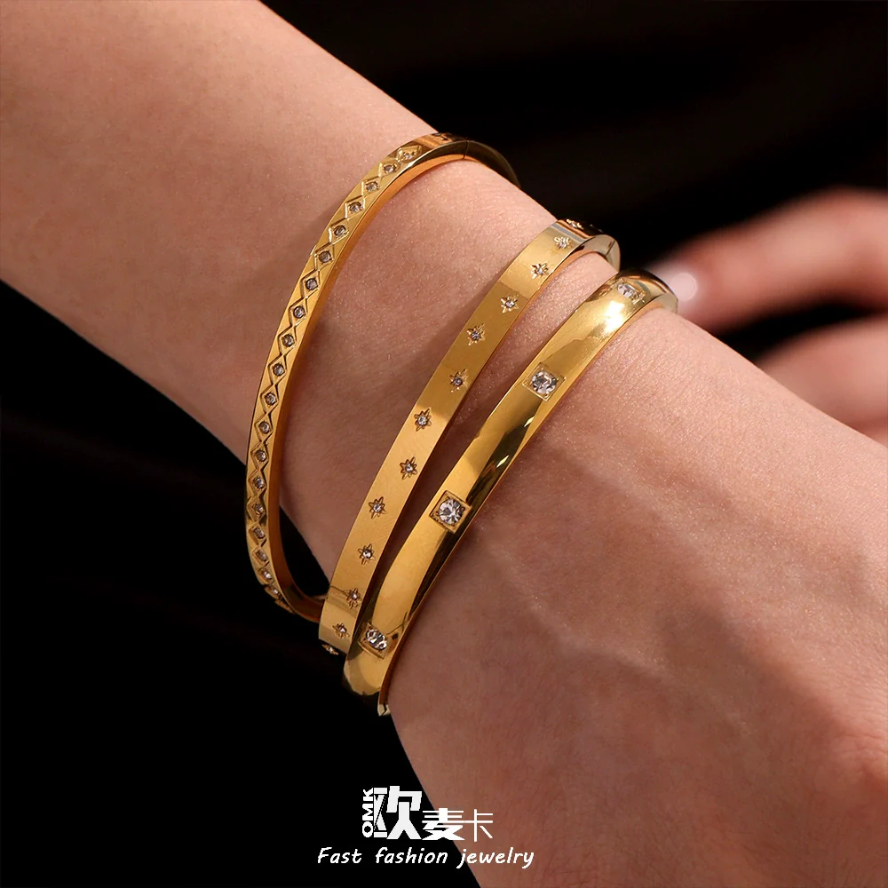 Titanium Steel Geometric Electroplated Fashion Ladies Bracelet