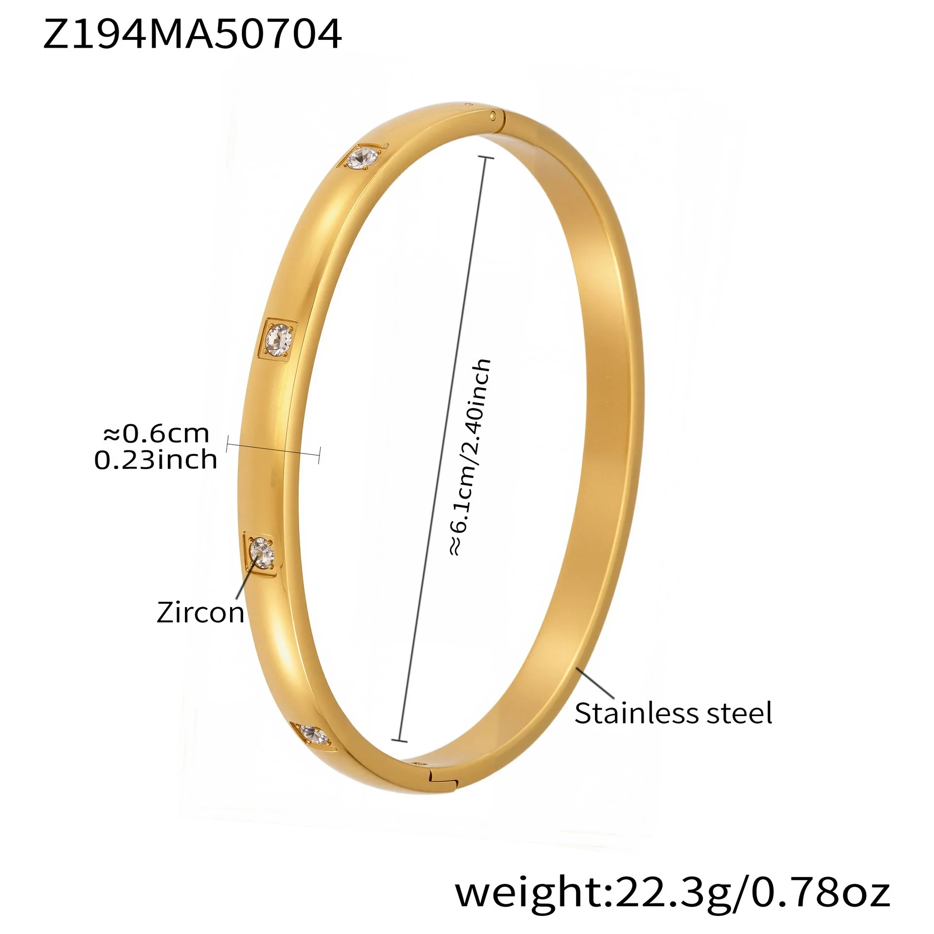 Titanium Steel Geometric Electroplated Fashion Ladies Bracelet - Image 12