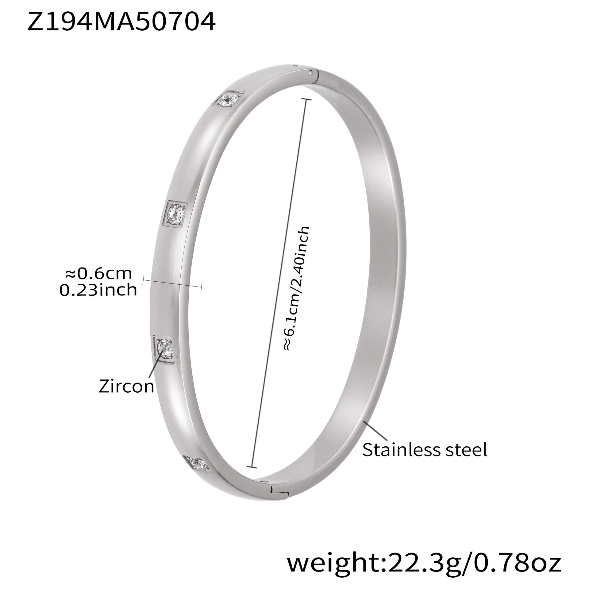 Titanium Steel Geometric Electroplated Fashion Ladies Bracelet - Image 13
