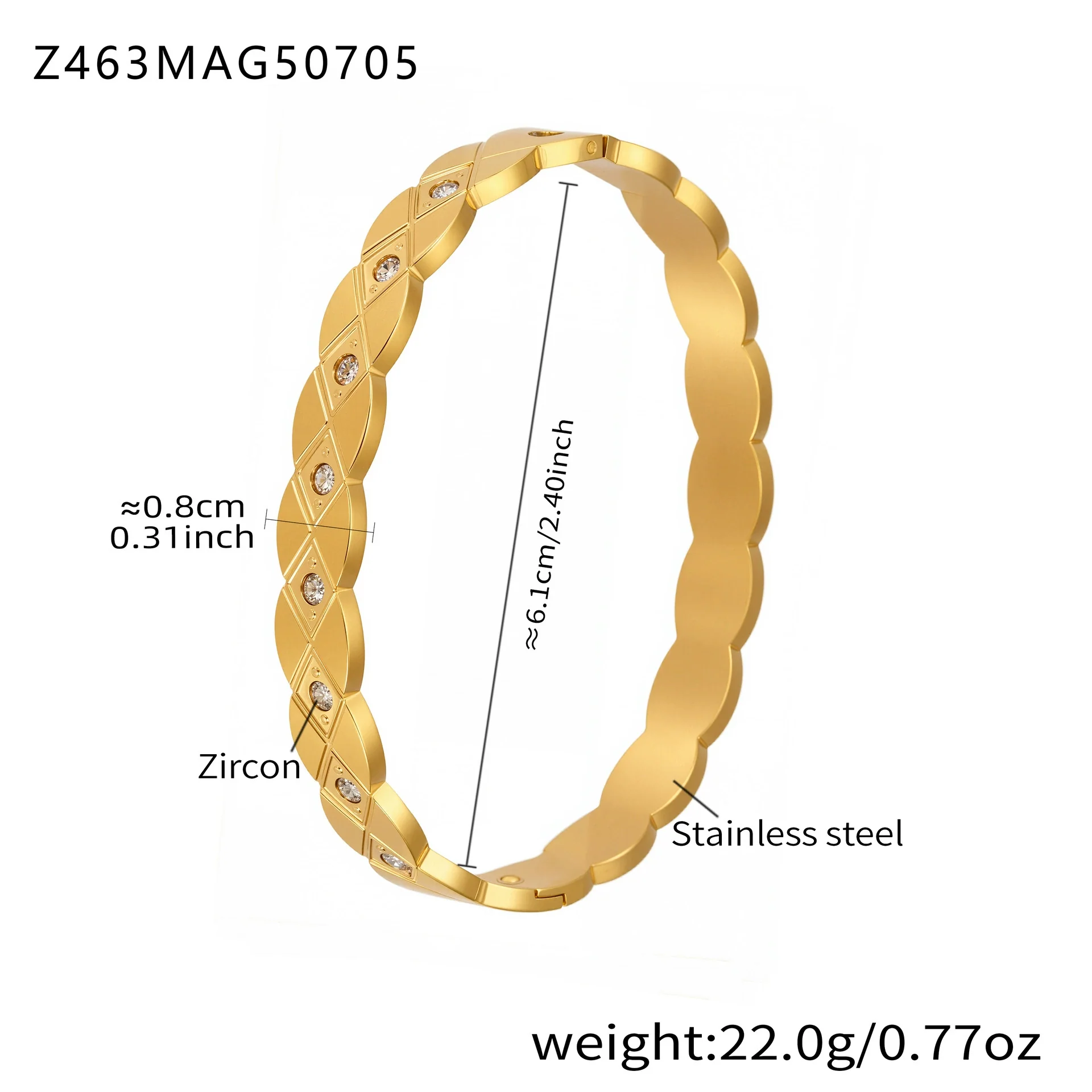 Titanium Steel Geometric Electroplated Fashion Ladies Bracelet - Image 16