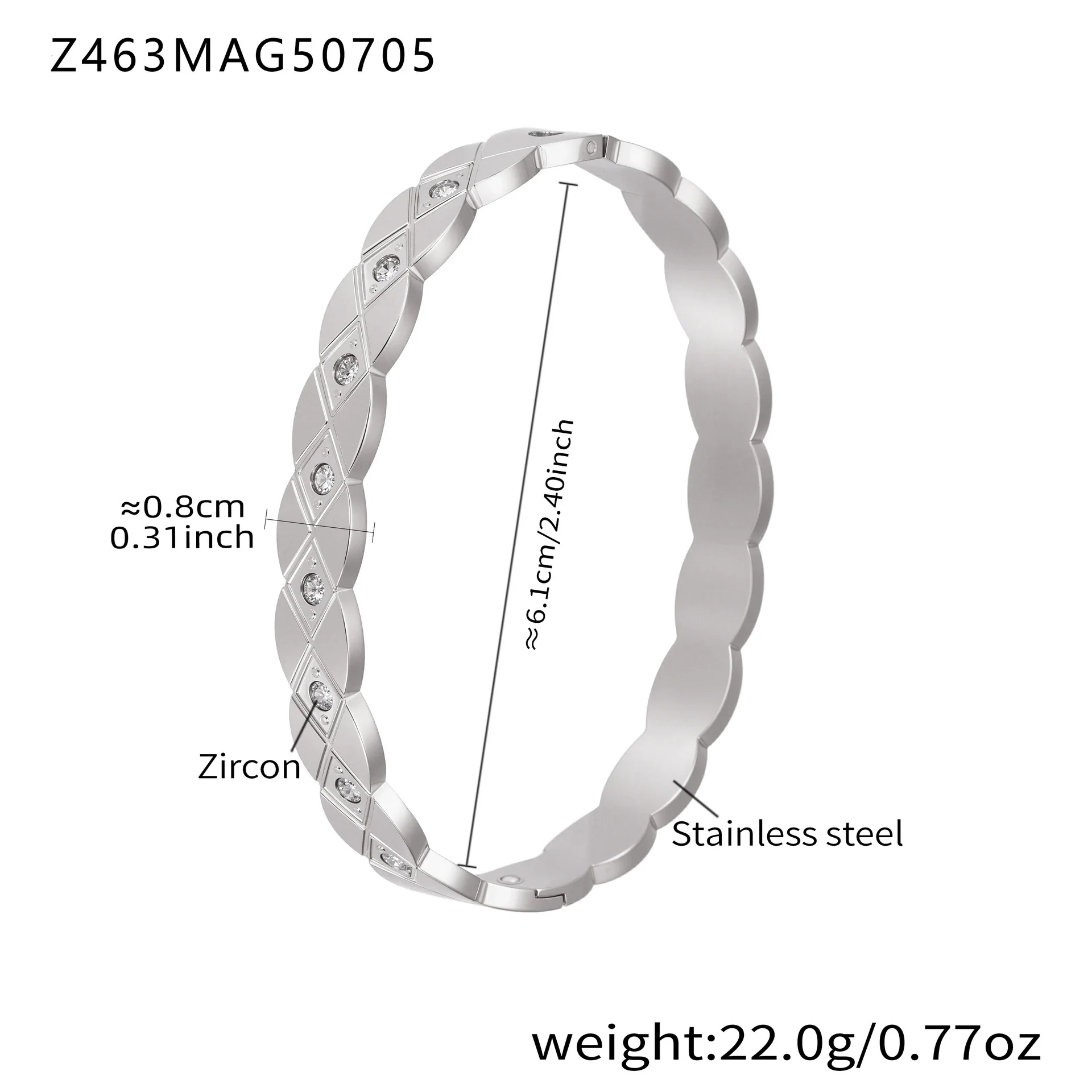 Titanium Steel Geometric Electroplated Fashion Ladies Bracelet - Image 17