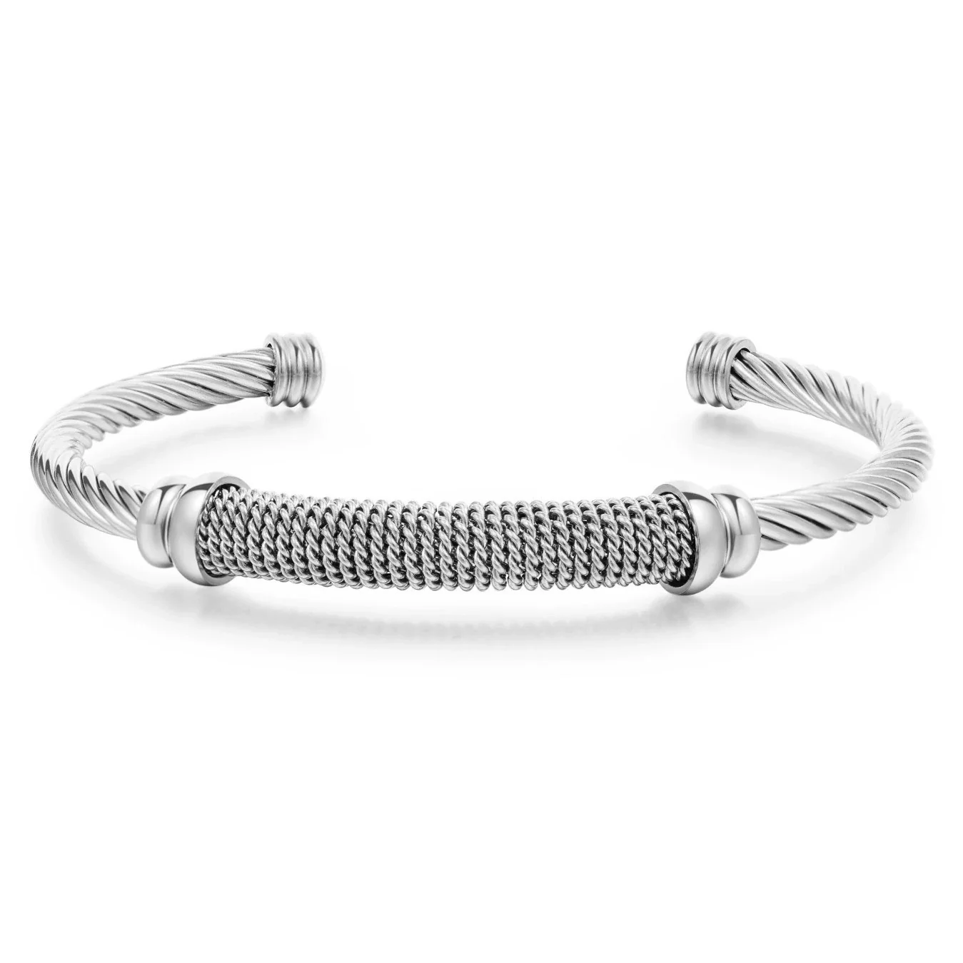 Titanium Steel Geometric Electroplated Unisex Ctype Adjustable Bracelet - Image 4