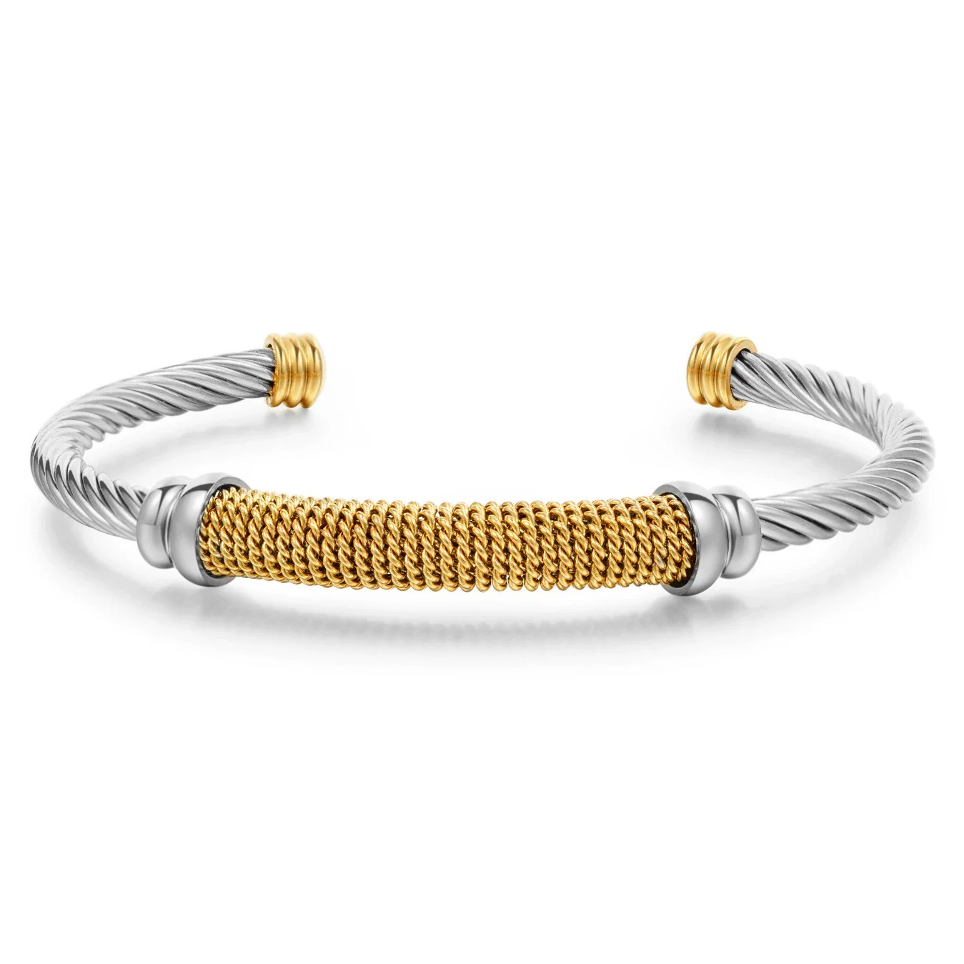 Titanium Steel Geometric Electroplated Unisex Ctype Adjustable Bracelet - Image 5