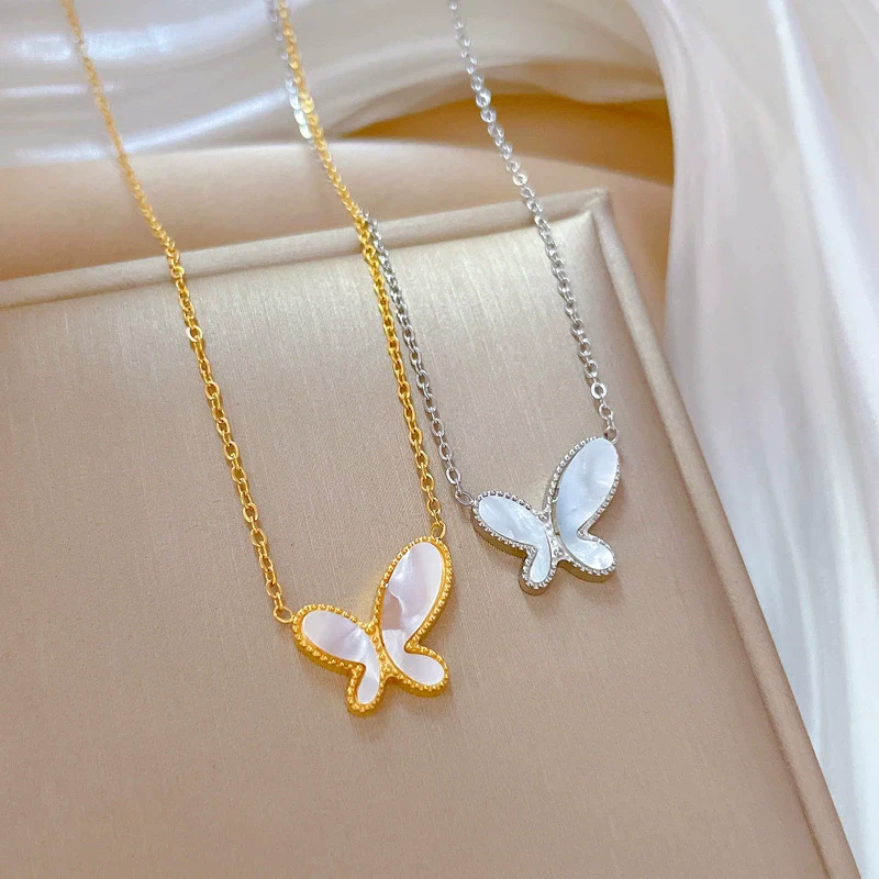 Titanium Steel Geometric Elegant Stylish Normcore Style Real Gold Plated Necklace For Women - Image 3
