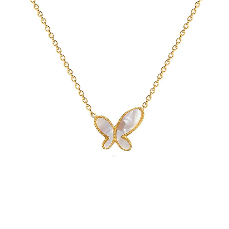 Titanium Steel Geometric Elegant Stylish Normcore Style Real Gold Plated Necklace For Women - Image 5
