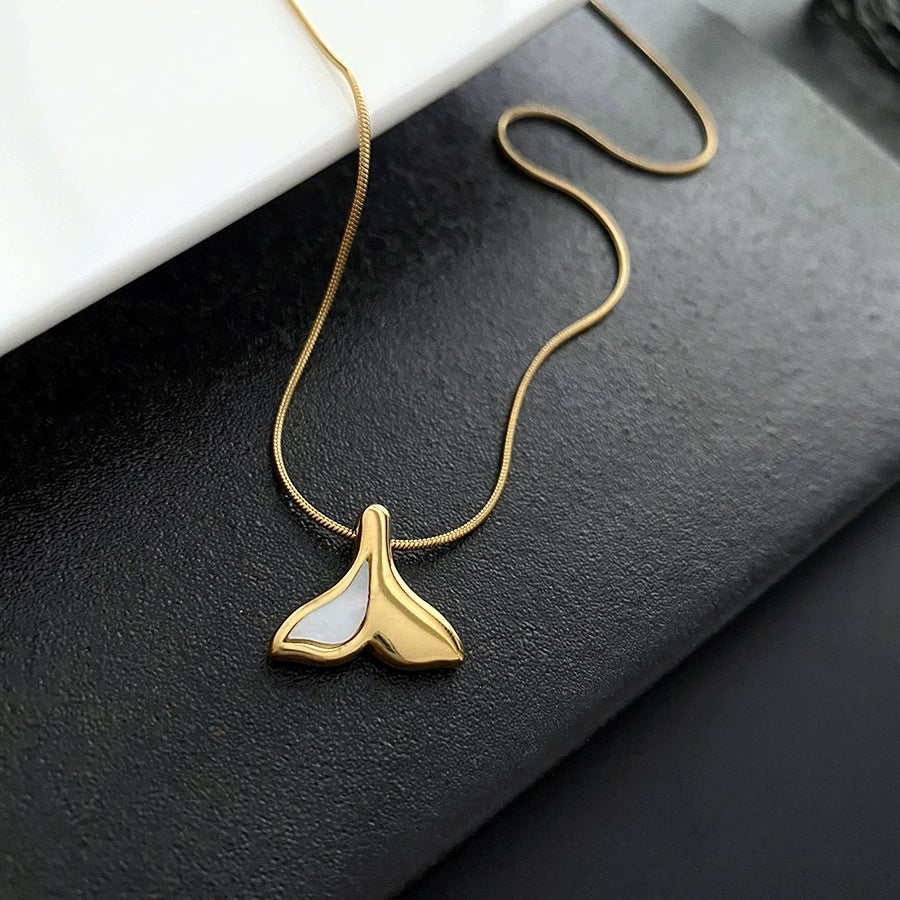 Titanium Steel Geometric Mermaid Tail Clavicle Chain For Female With Light Luxury Style - Image 5