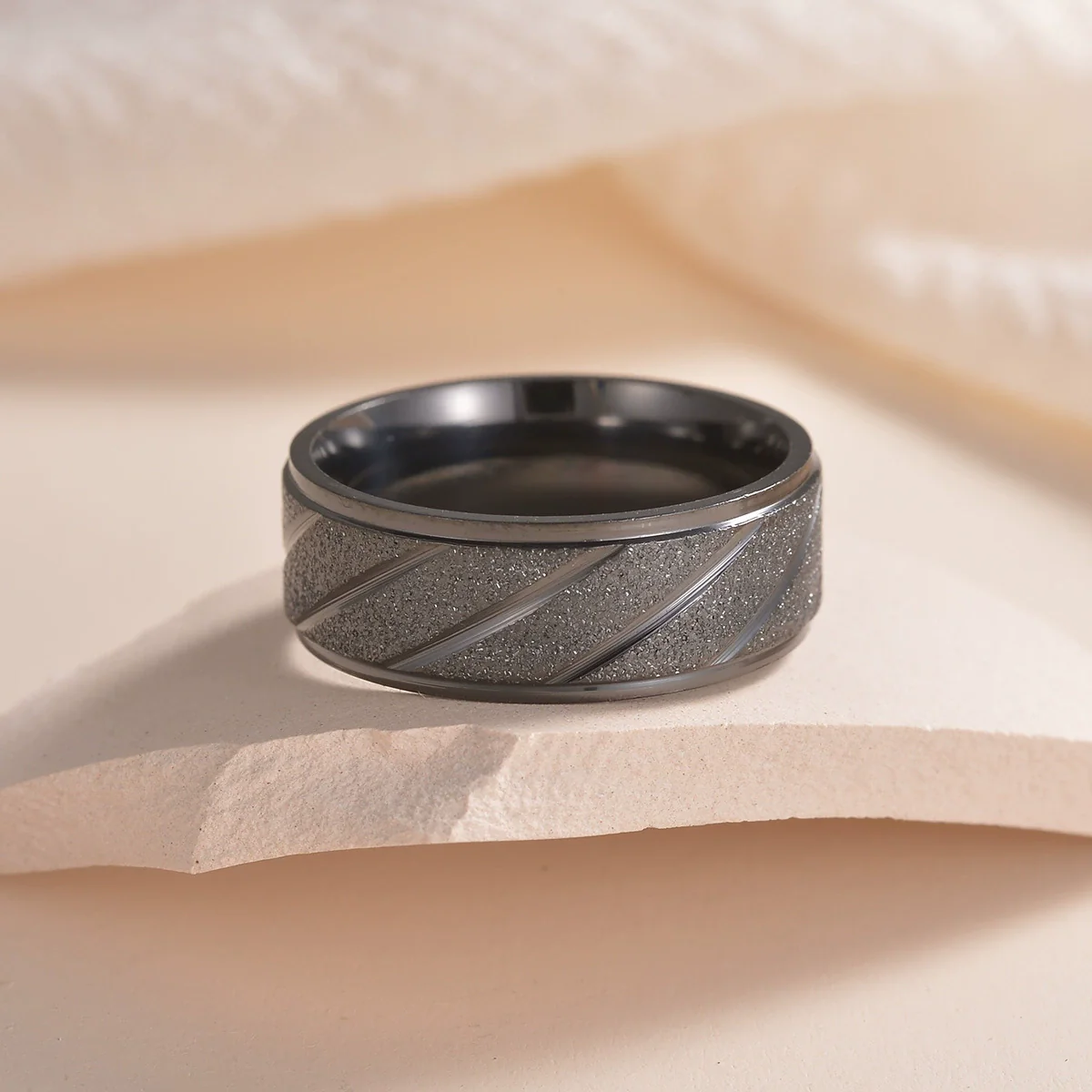 Titanium Steel Geometric Outdoor Ring For Men And Women With Electroplating Treatment - Image 3
