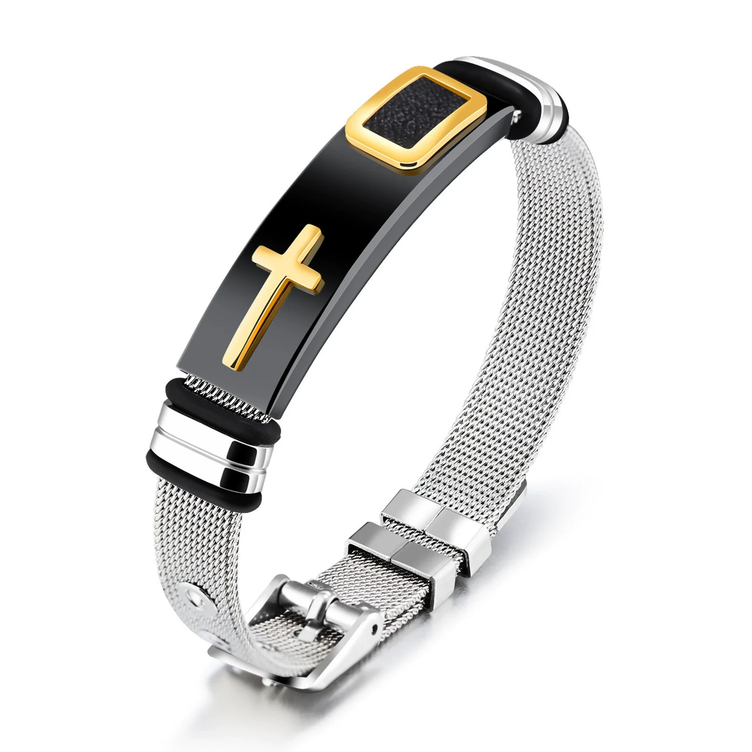Titanium Steel Geometric Pattern Electroplated Men's Personality Adjustable Bracelet - Image 3