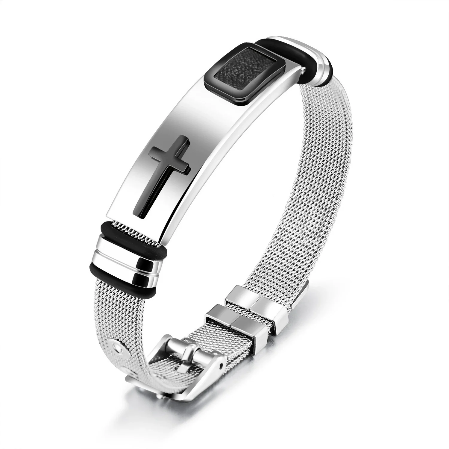 Titanium Steel Geometric Pattern Electroplated Men's Personality Adjustable Bracelet - Image 6