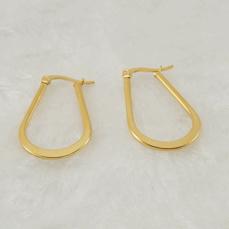 316L Stainless Steel Geometric Red Water Drop Women's Earrings With 18K Vacuum Plating - Image 4