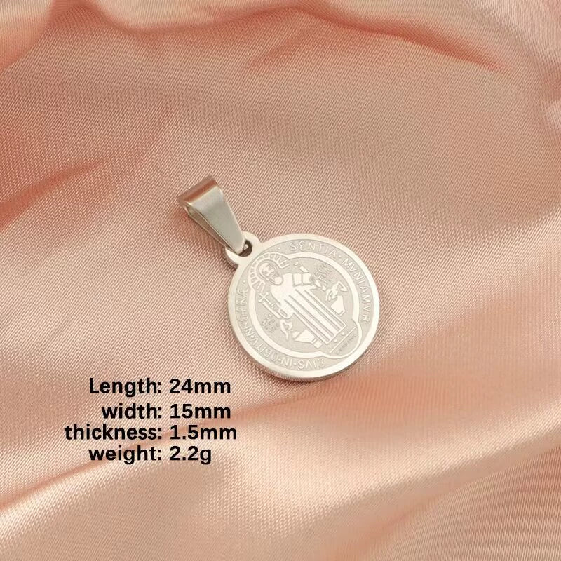 Titanium Steel Geometric Round Cross Bead Pendant Jewelry Accessories Electroplated - Image 4