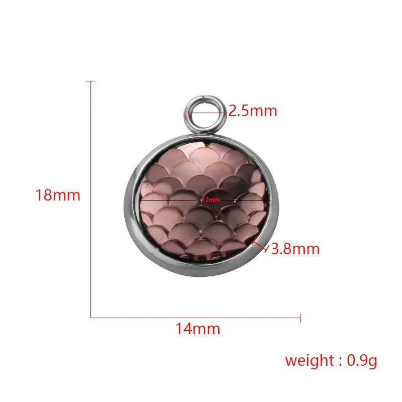 Titanium Steel Geometric Round Fish Scale Jewelry Accessories Pendant - Image 4