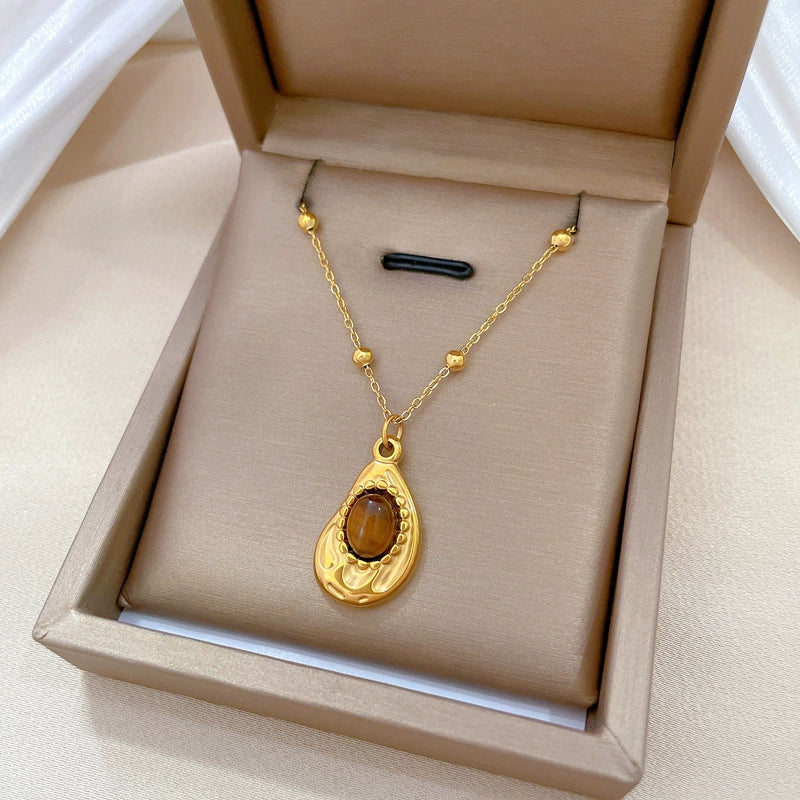 Titanium Steel Geometric Specialshaped Electroplated Clavicle Necklace For Women - Image 4