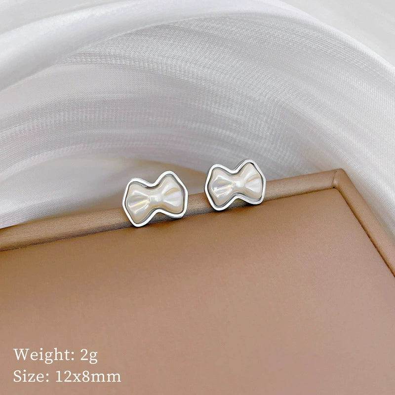 Titanium Steel Geometric Specialshaped Pearl Minimalist Style Electroplated Earrings For Women And Men - Image 5