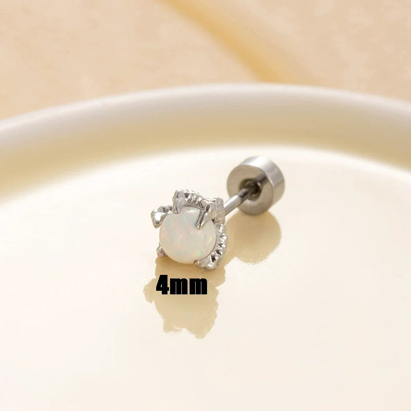 Titanium Steel Geometric Style Dragon Ball Dragon Claw Ear Nails For Women With Precious Stones - Image 7