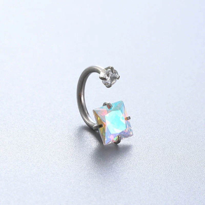 Titanium Steel Geometric Style Earrings With Zirconia - Image 7