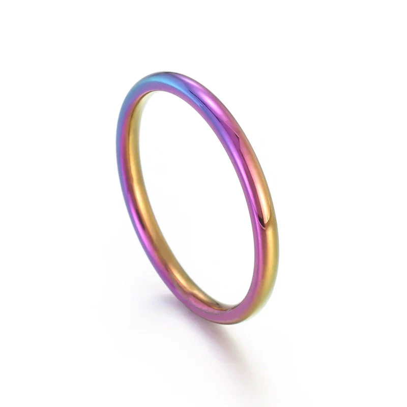 Titanium Steel Geometric Thin Ring For Women Light Luxury Simple Design With Electroplating - Image 7