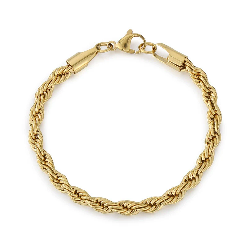 Titanium Steel Geometric Twist Chain Bracelet Electroplated Unisex - Image 5