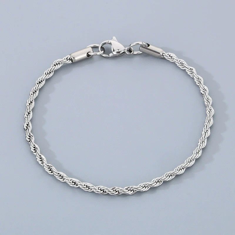 Titanium Steel Geometric Twist Chain Bracelet Electroplated Unisex - Image 6
