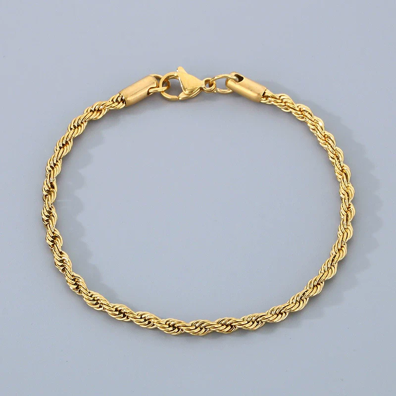 Titanium Steel Geometric Twist Chain Bracelet Electroplated Unisex - Image 7
