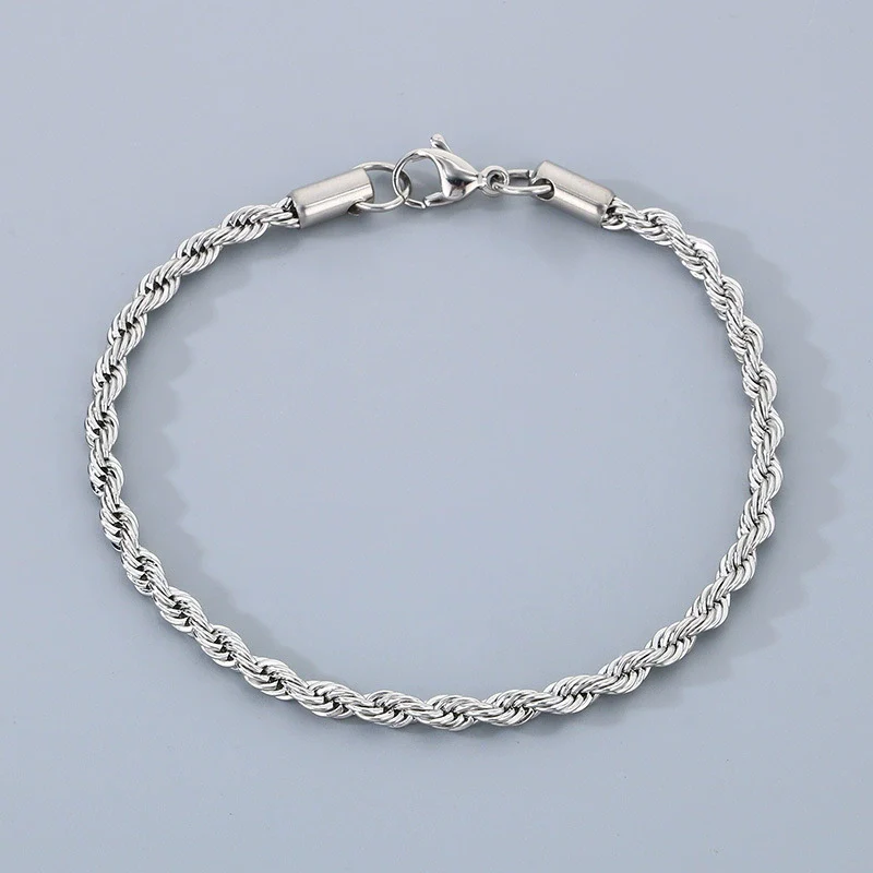 Titanium Steel Geometric Twist Chain Bracelet Electroplated Unisex - Image 8