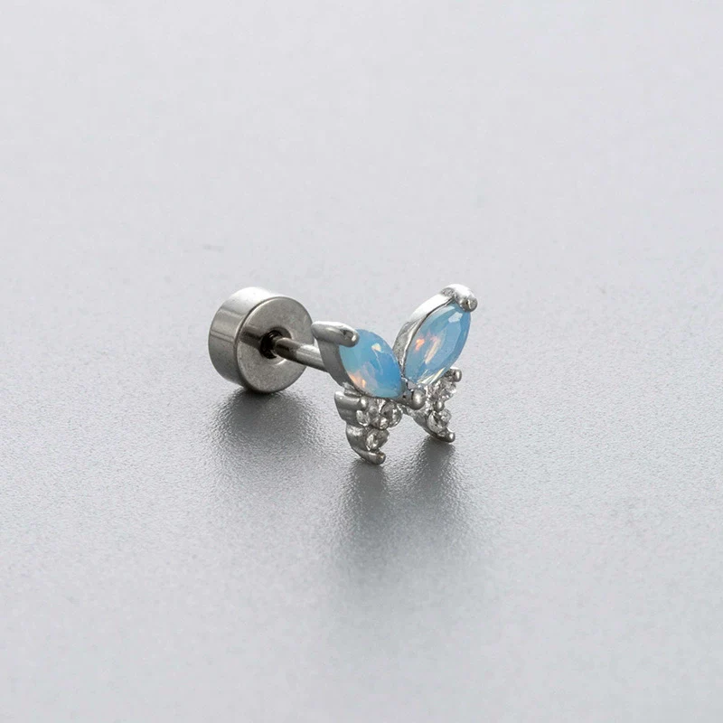 Titanium Steel Geometric Zirconia Niche Women's Earrings - Image 3