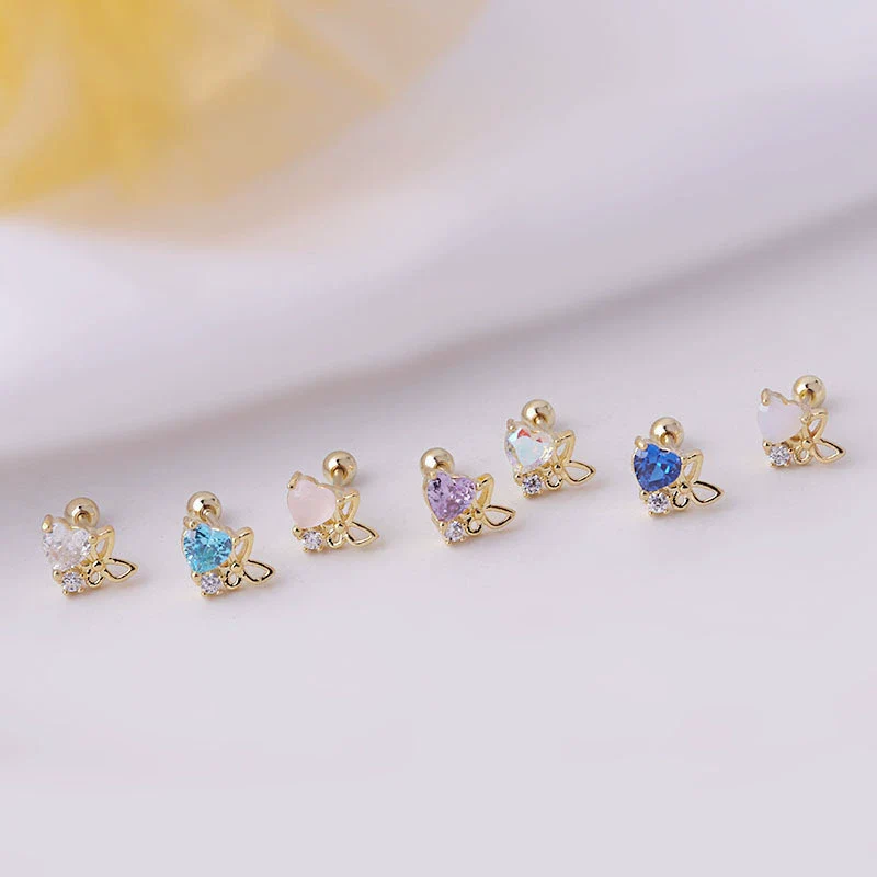 Titanium Steel Heart Butterfly Fashion Women's Earrings With Electroplating Treatment - Image 2