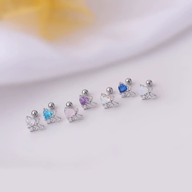 Titanium Steel Heart Butterfly Fashion Women's Earrings With Electroplating Treatment - Image 3