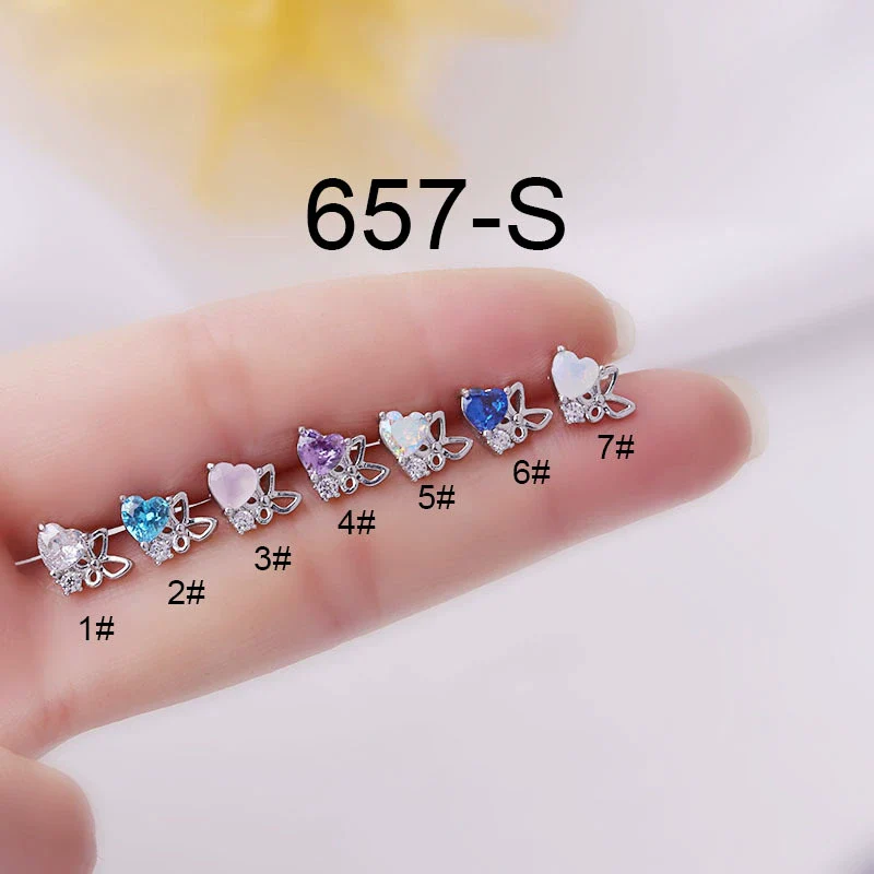 Titanium Steel Heart Butterfly Fashion Women's Earrings With Electroplating Treatment - Image 6
