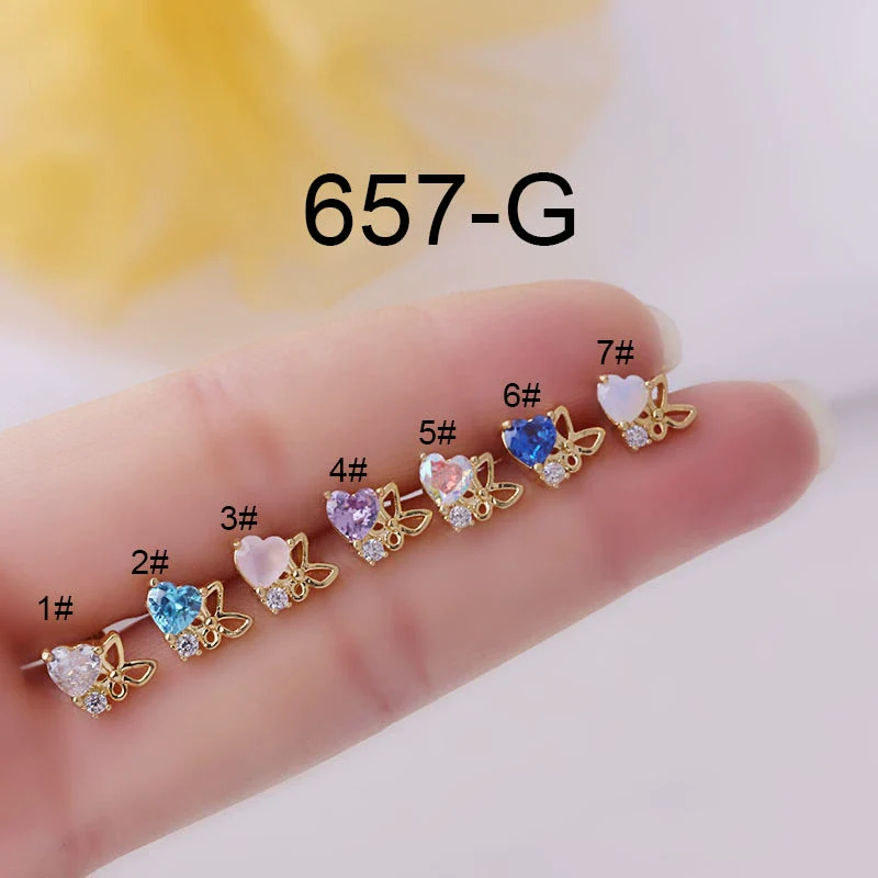 Titanium Steel Heart Butterfly Fashion Women's Earrings With Electroplating Treatment - Image 7