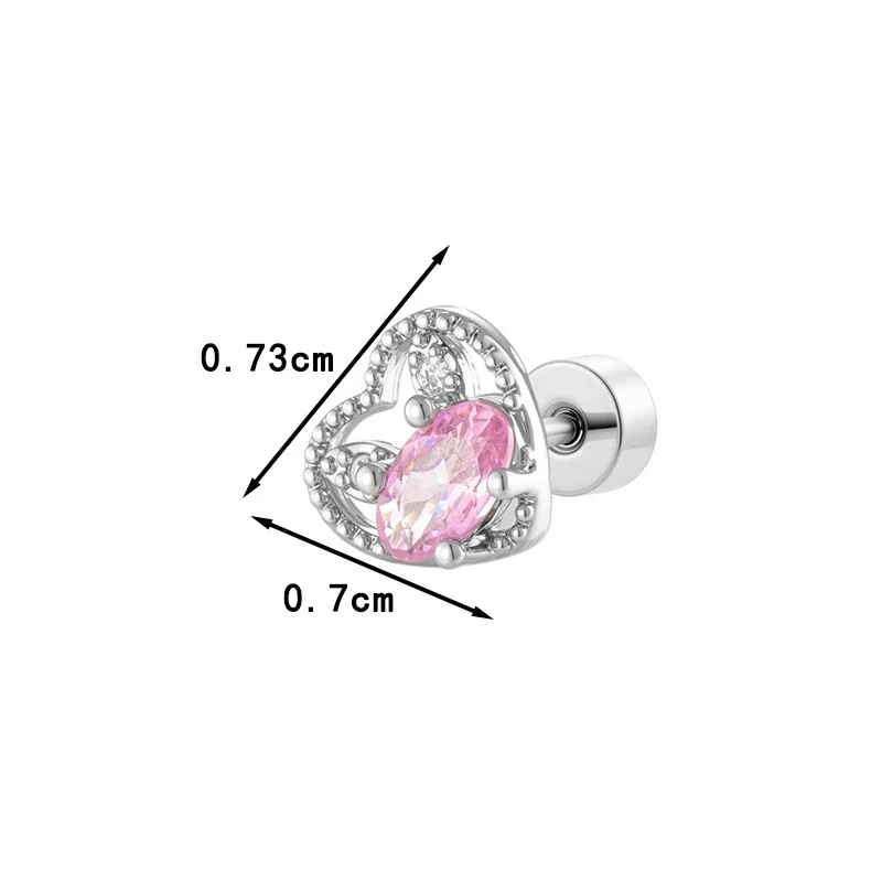 Titanium Steel Heart Rabbit Earrings With Zirconia For Women - Image 3