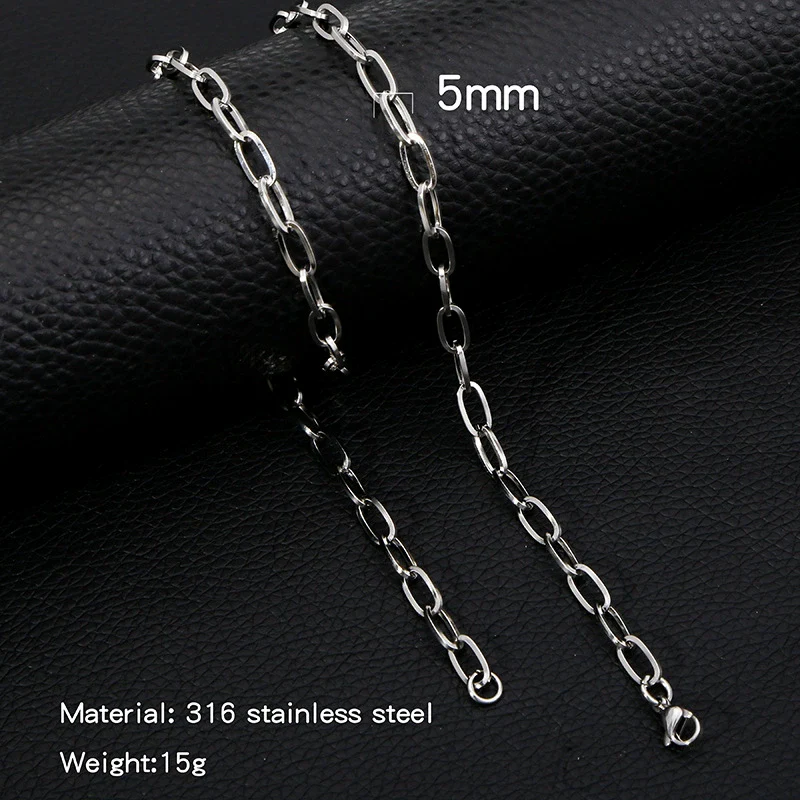 Titanium Steel Hiphop Street Geometric Square Line Oshaped Electroplated Wave Pattern Unisex Jewelry - Image 10