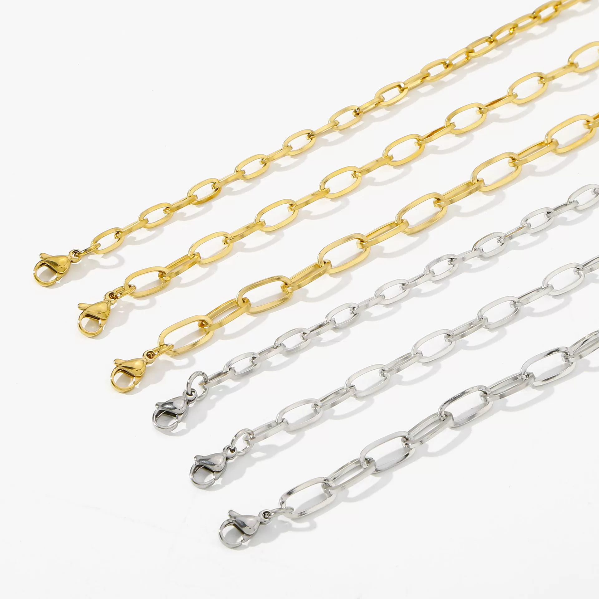 Titanium Steel Hiphop Street Geometric Square Line Oshaped Electroplated Wave Pattern Unisex Jewelry - Image 3