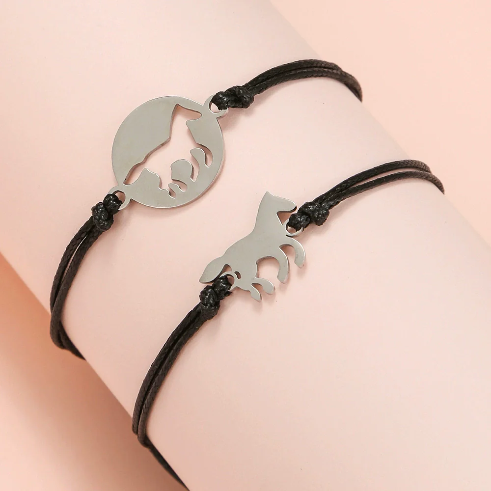 Titanium Steel Horse Animals Zodiac Bracelet Set For Parentchild Couple Friends - Image 4