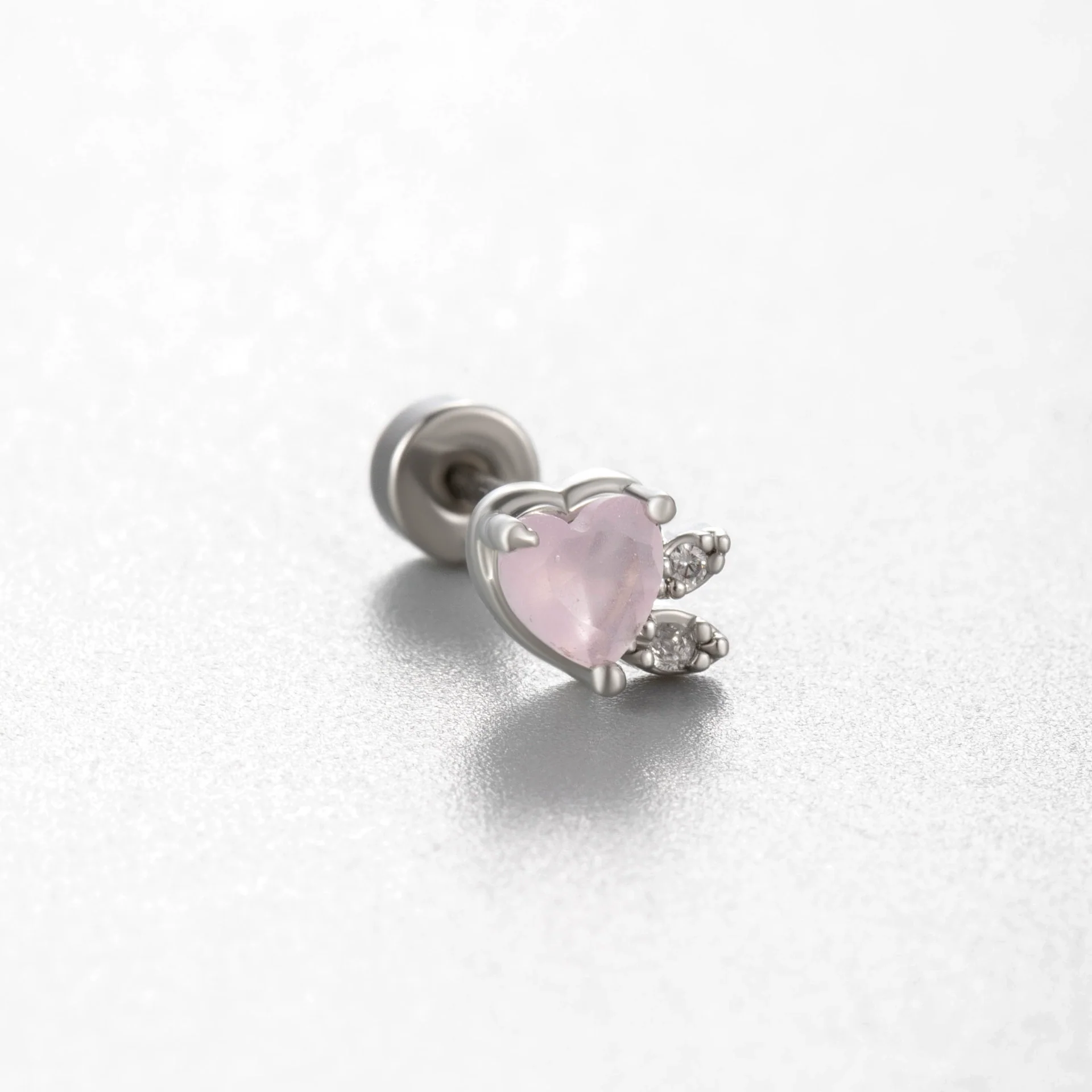 Titanium Steel Inlaid Zircon Ear Nail For Women Cute High Sense