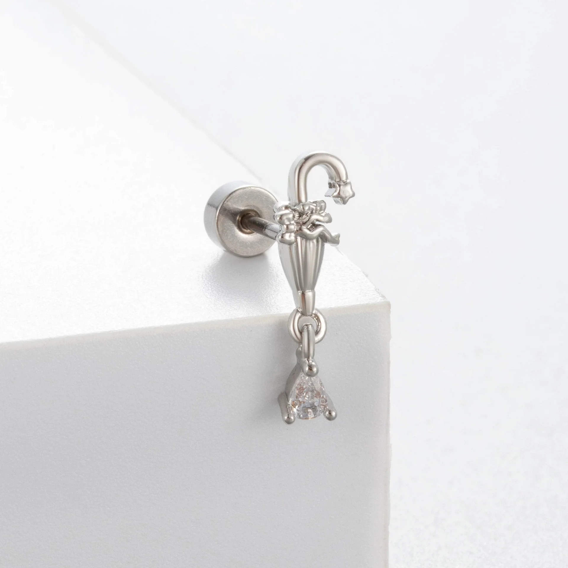Titanium Steel Inlaid Zircon Ear Nail For Women Cute High Sense - Image 10