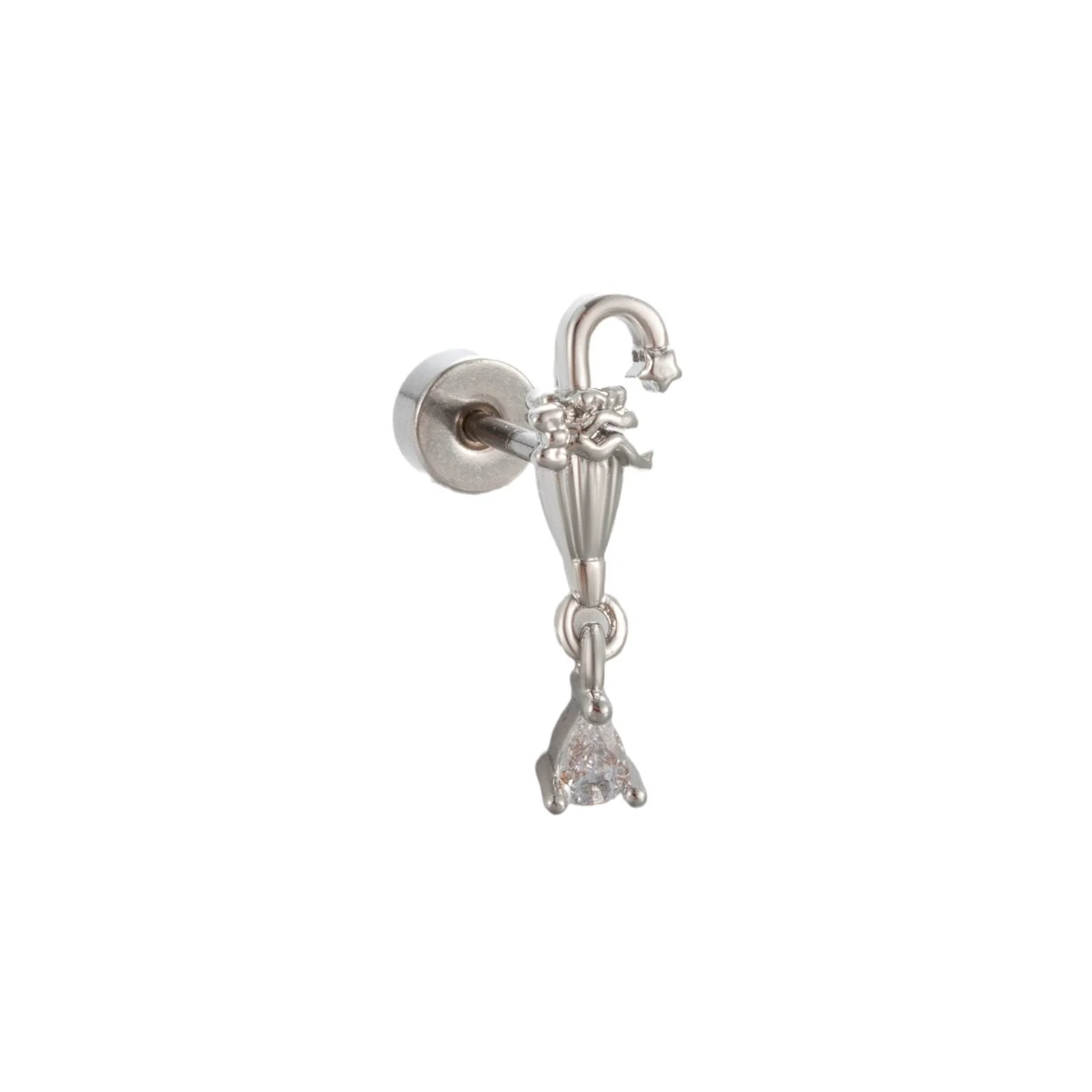 Titanium Steel Inlaid Zircon Ear Nail For Women Cute High Sense - Image 4