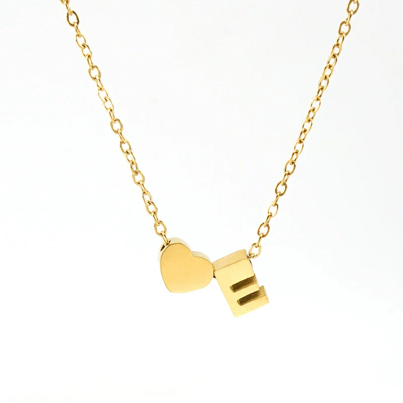 316L Stainless Steel Love Letter Necklace With English Letter Pendant And Cross Chain - Image 5