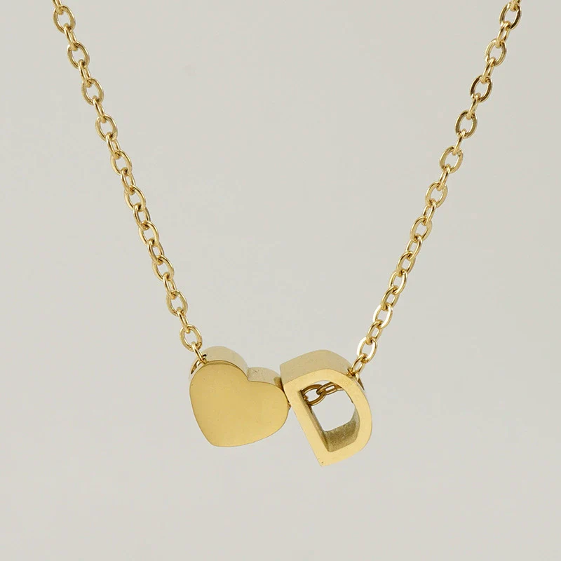 316L Stainless Steel Love Letter Necklace With English Letter Pendant And Cross Chain - Image 8