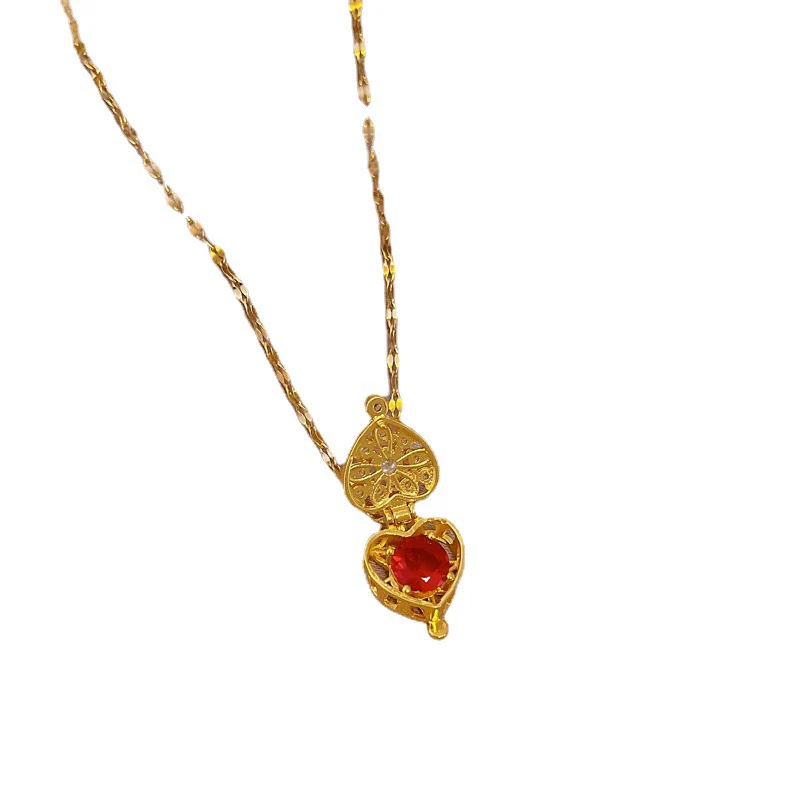 Titanium Steel Love Magic Box Zircon Necklace With Geometric And Cartoon Design And Diamond Styling - Image 5