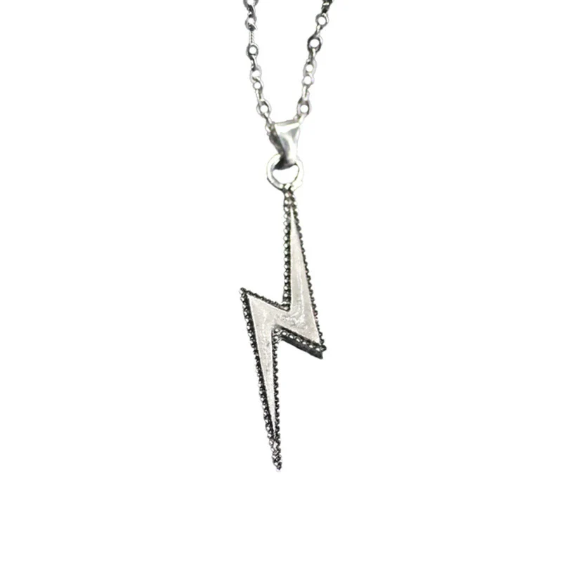Titanium Steel Luminous Lightning Pendant Unisex Fashion Necklace With Geometric Style And Electroplating Treatment - Image 5