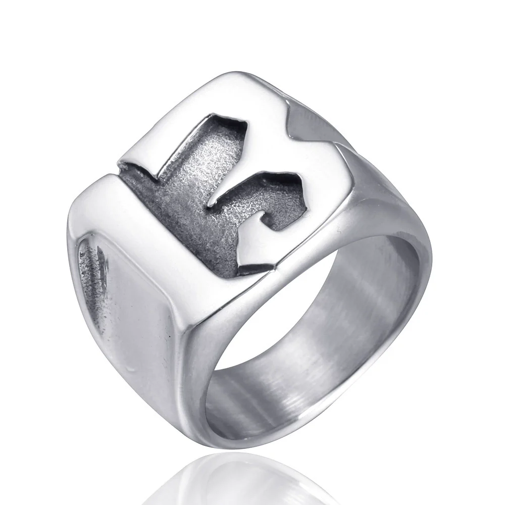 Titanium Steel Men's Ring With Letters And Numbers Polished - Image 7