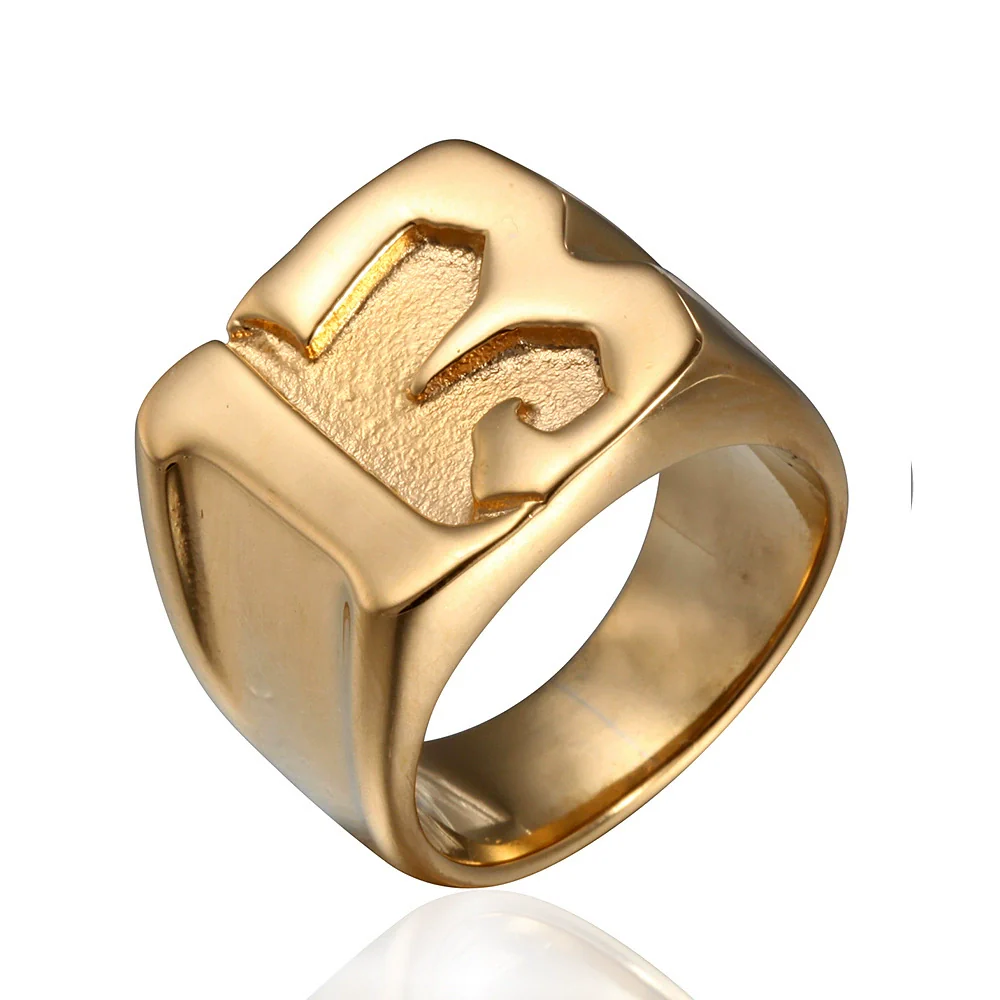 Titanium Steel Men's Ring With Letters And Numbers Polished - Image 8