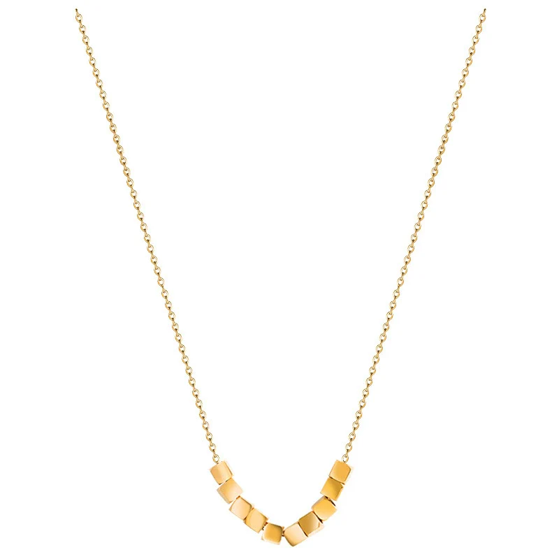 Titanium Steel Octagonal Geometric Light Luxury Women's Necklace With Electroplating And Blade Chain - Image 5
