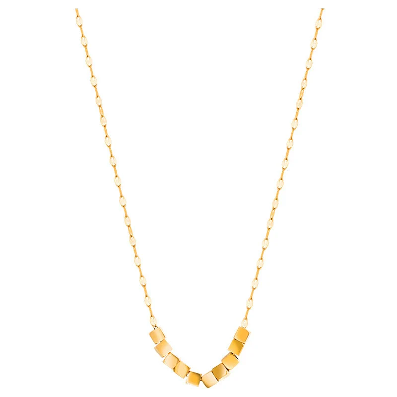 Titanium Steel Octagonal Geometric Light Luxury Women's Necklace With Electroplating And Blade Chain - Image 7